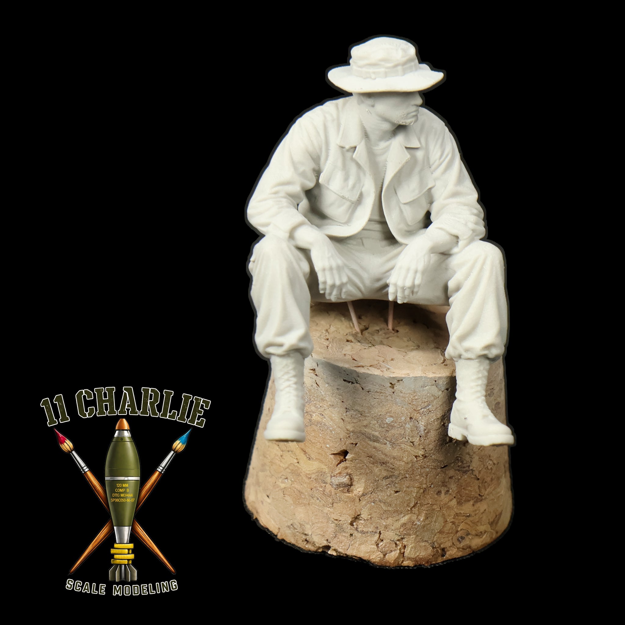 Single US Soldier Sitting, Vietnam Era