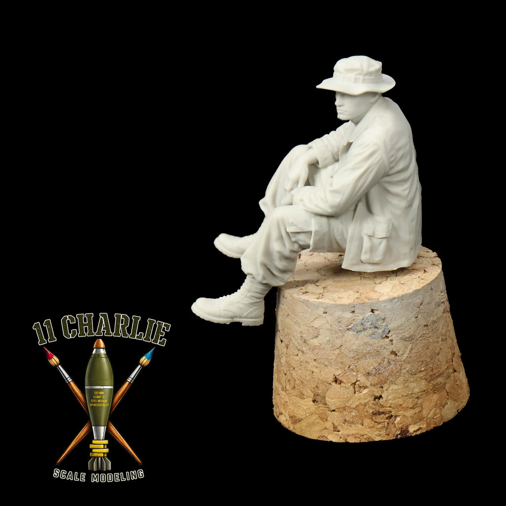 Single US Soldier Sitting, Vietnam Era