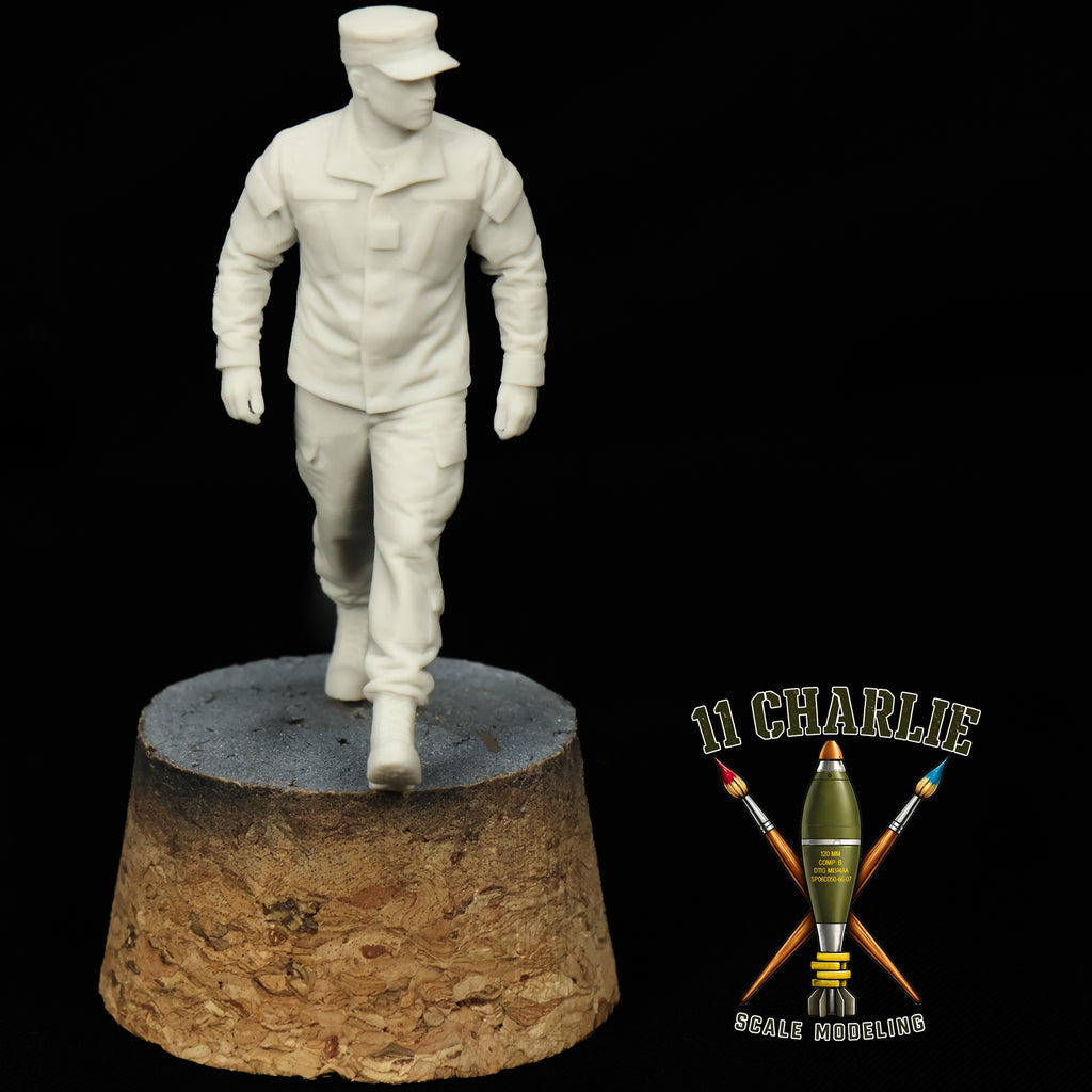 Single Soldier in Patrol Cap Walking Option 2