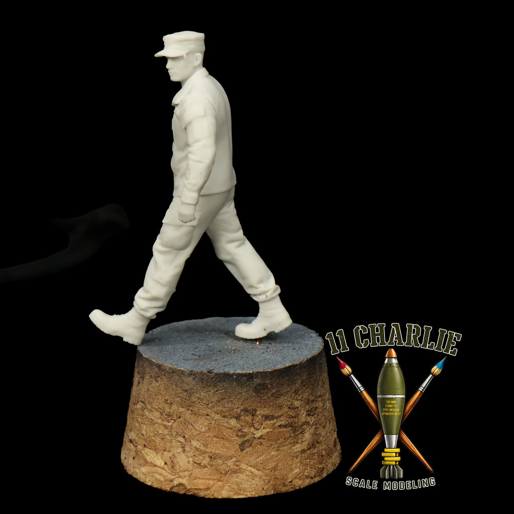Single Soldier in Patrol Cap Walking Option 2
