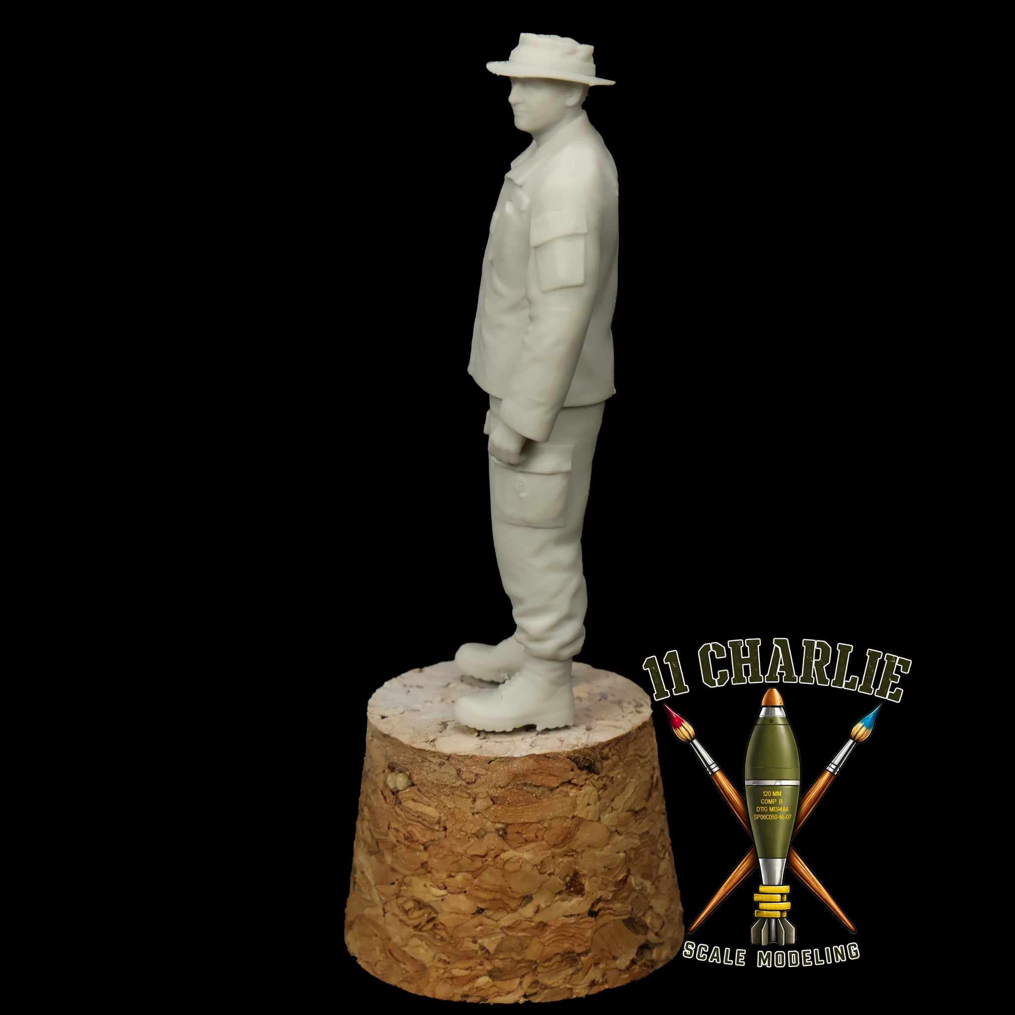 Single Soldier Standing in Boonie Hat Option 1