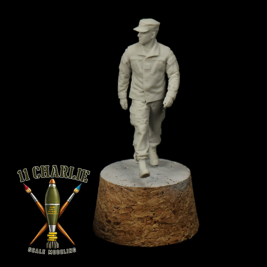 Single Soldier in Patrol Cap Walking Option 1