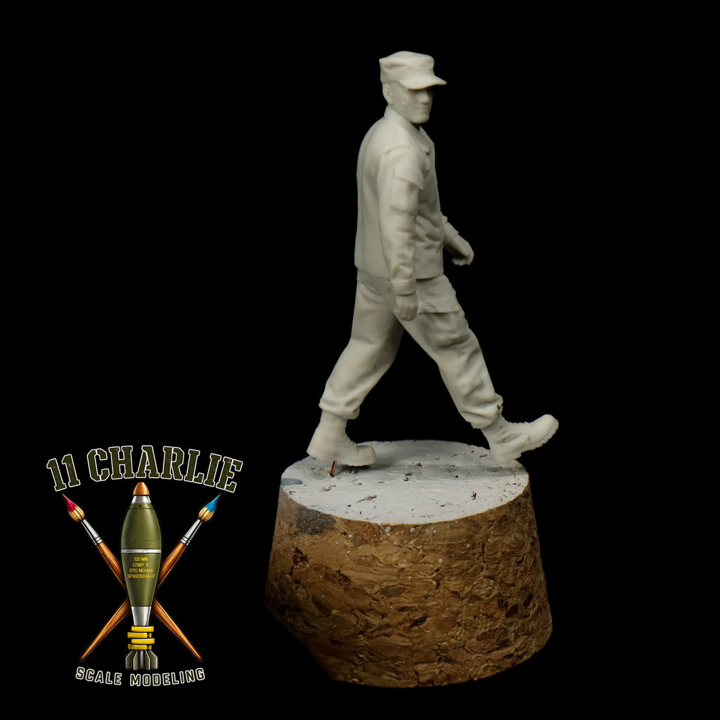 Single Soldier in Patrol Cap Walking Option 1