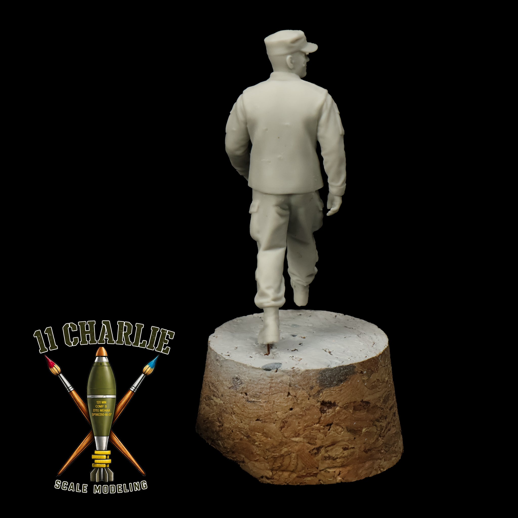 Single Soldier in Patrol Cap Walking Option 1
