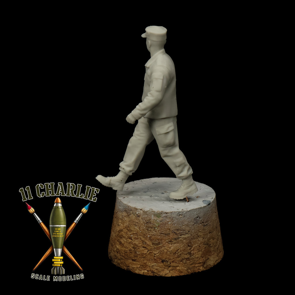 Single Soldier in Patrol Cap Walking Option 1