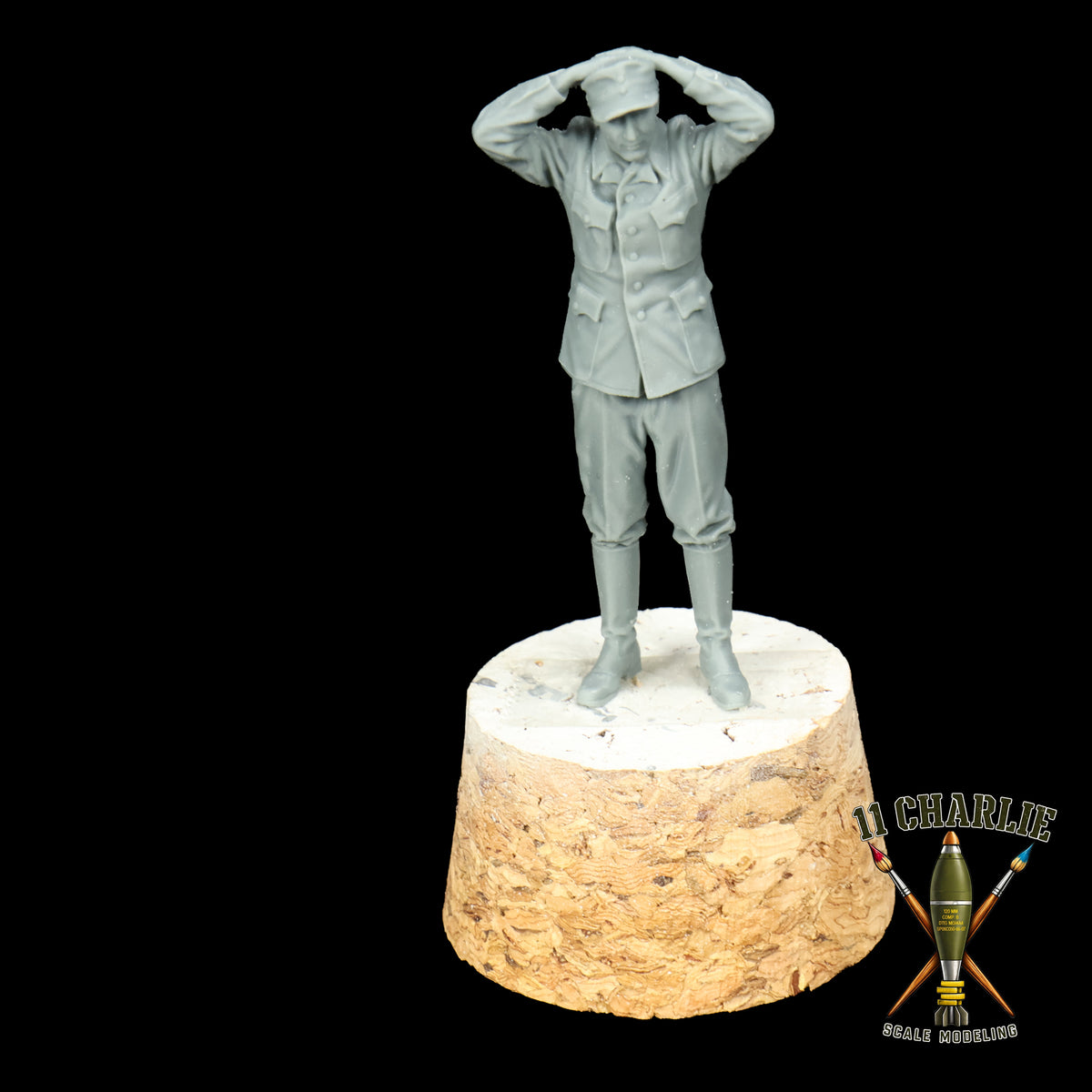 Single Captured German Soldier with Arms on Head