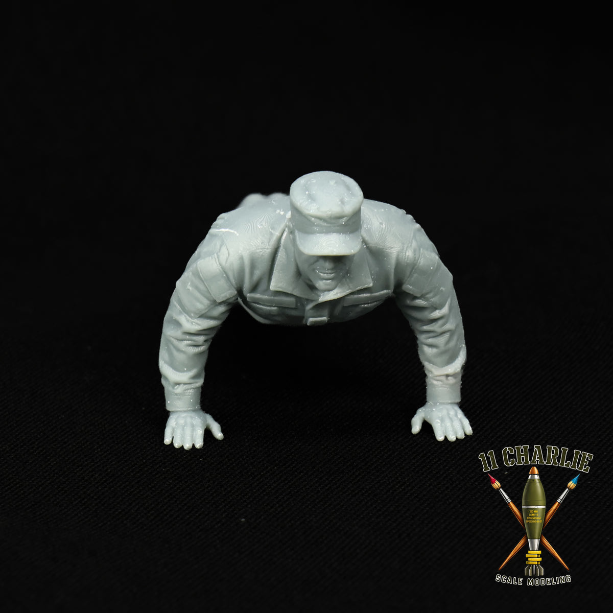 Single Soldier in Pushup Position
