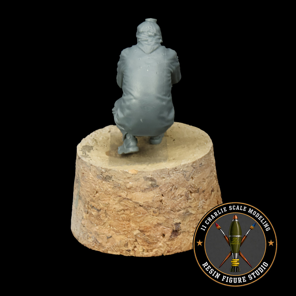 Single Unmasked Iraqi Civilian Holding 60mm Mortar Tube