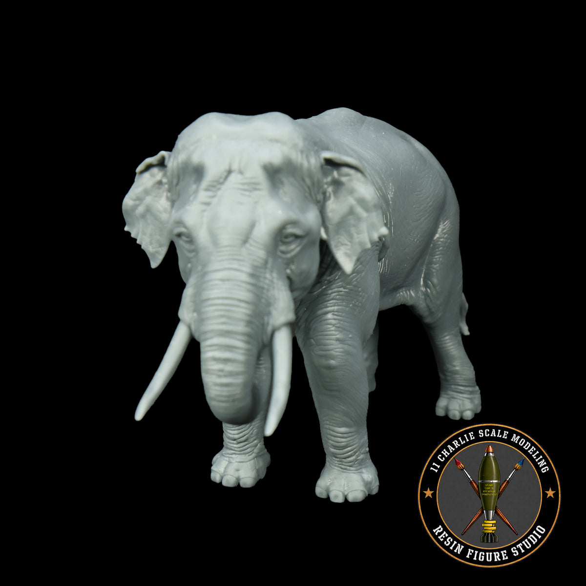Single Asian Elephant- Neutral Trunk