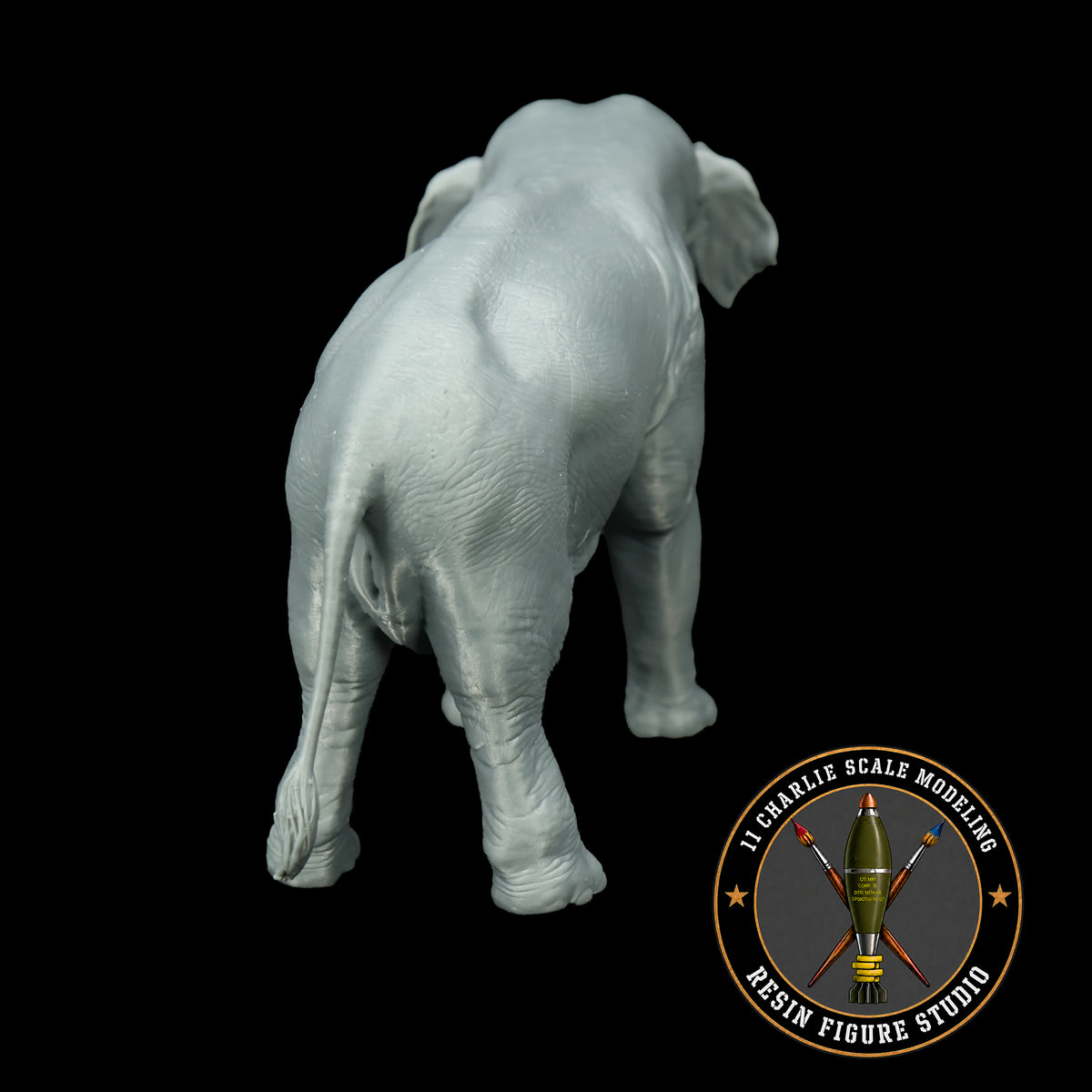 Single Asian Elephant- Neutral Trunk