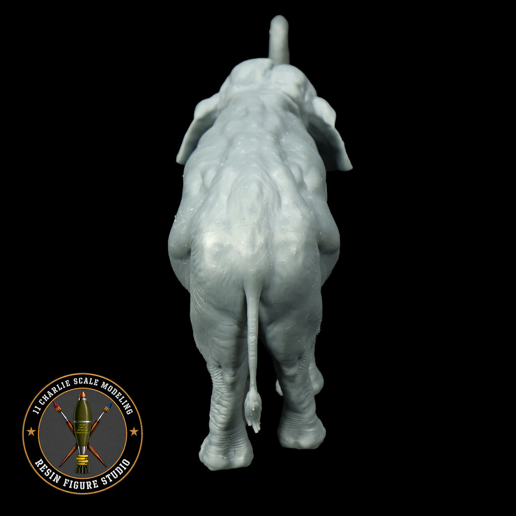 Single Asian Elephant- Raised Trunk