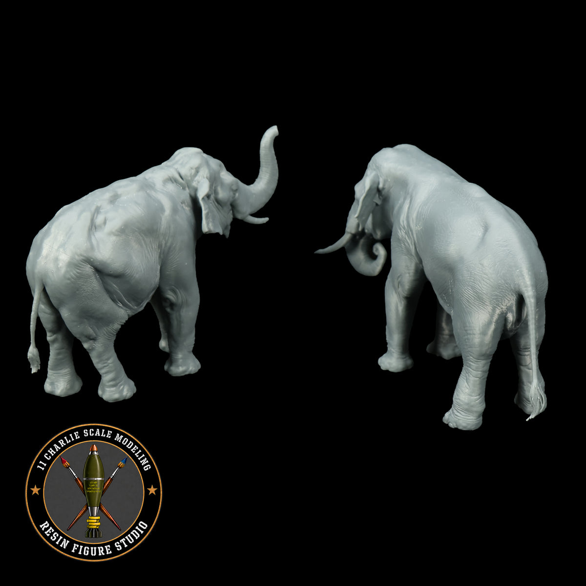 Set of Two Asian Elephants