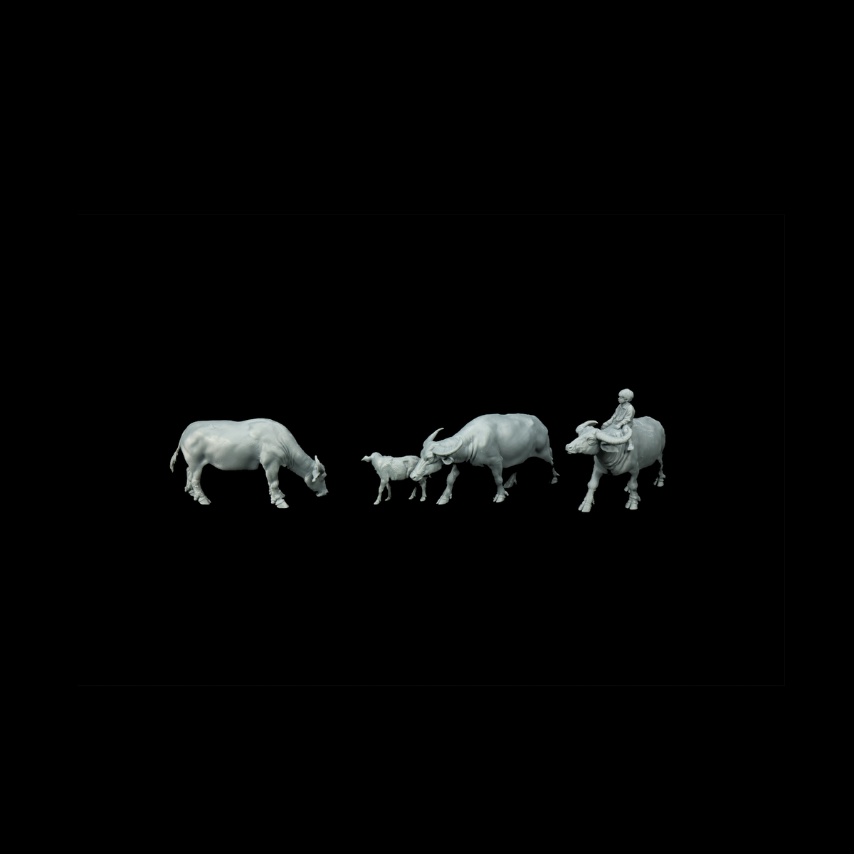 Four-Piece Set Asian Water Buffalo
