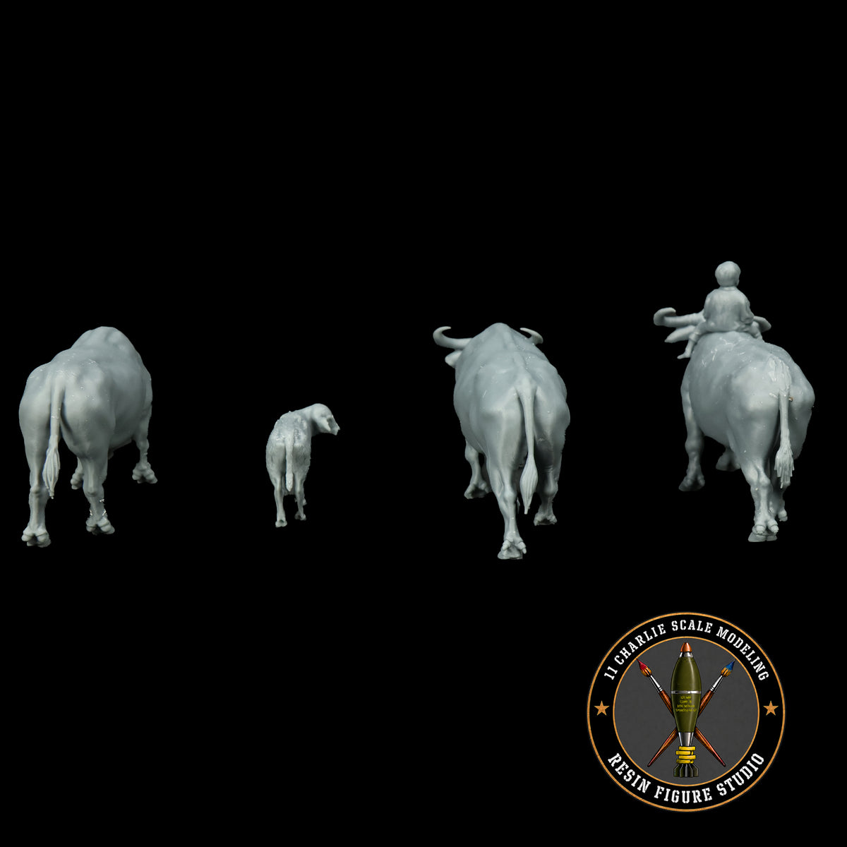 Four-Piece Set Asian Water Buffalo